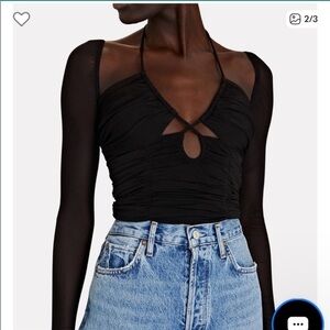 Self-Portrait Black Cut-Out Bodysuit